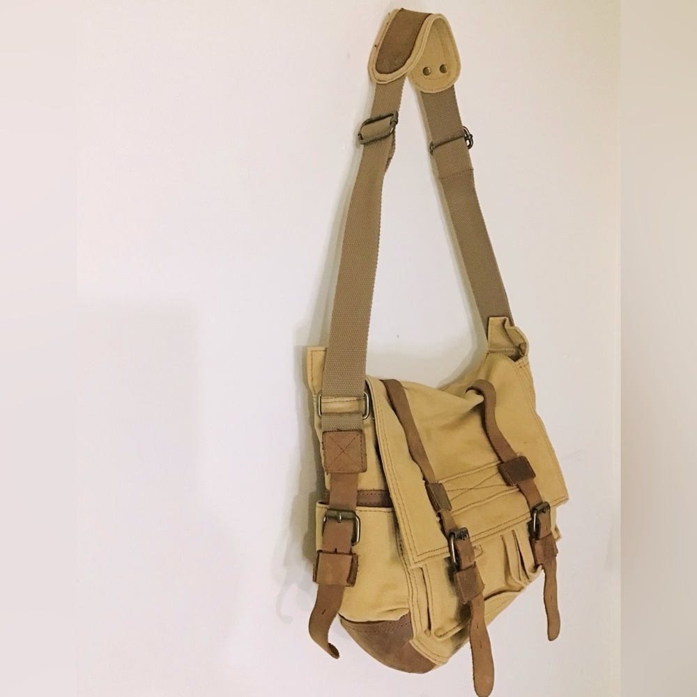 Vintage Augur Strauss & Co. Crossbody Messenger Style Canvas and Leather Bag - Picture 16 of 16